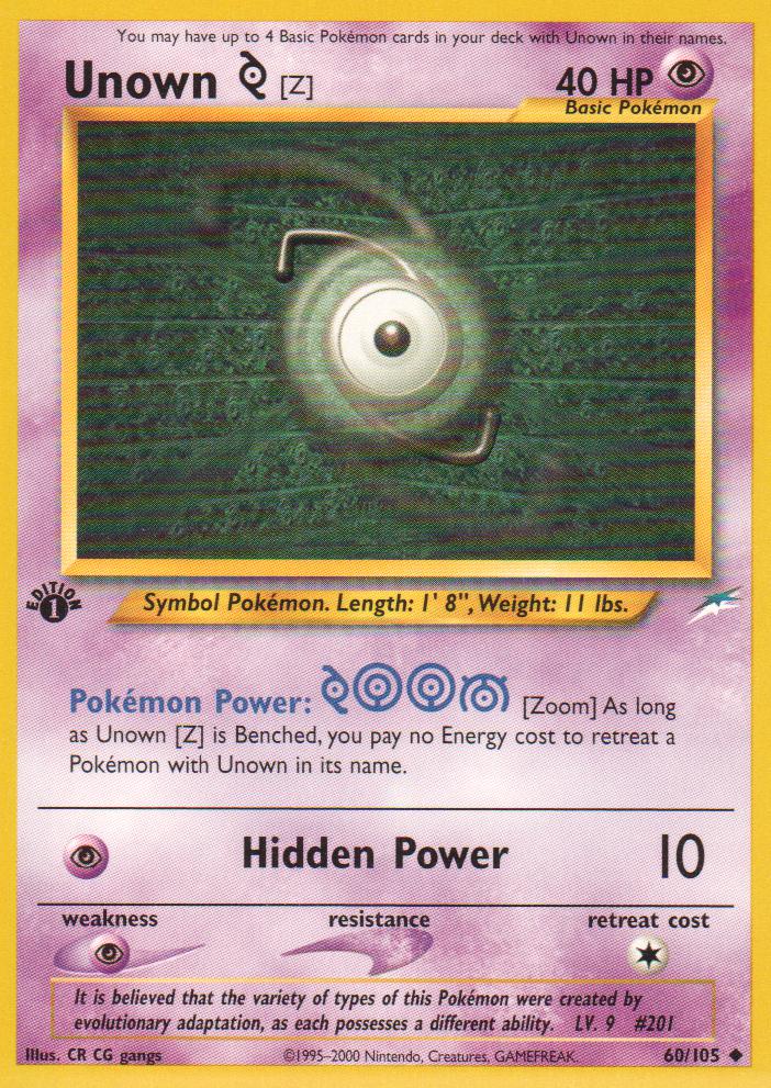 Unown [Z] - 60/105 - Uncommon - 1st Edition